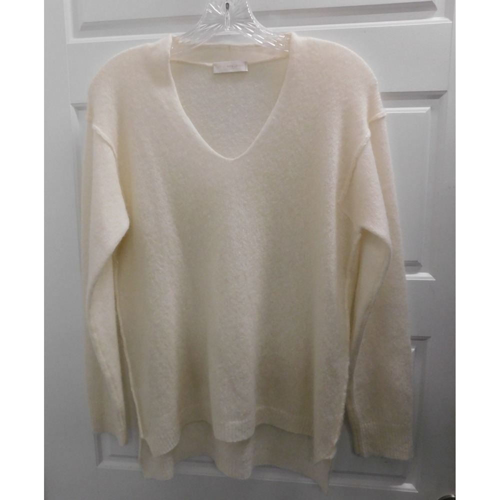 Katia Serafini 100% Cashmere Cream V-Neck Sweater sz M